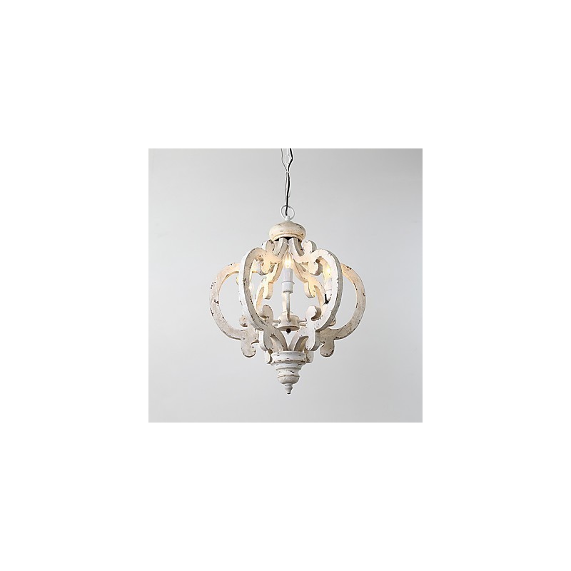 Pintura Vintage Recurso Mini Estilo Madeira Bambu Lustre Lâmpada Decorar Luminária Pendente