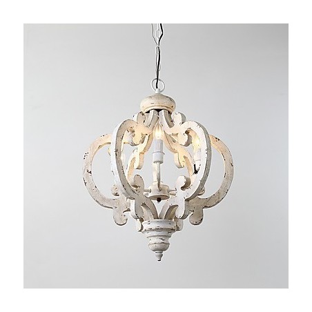 Pintura Vintage Recurso Mini Estilo Madeira Bambu Lustre Lâmpada Decorar Luminária Pendente