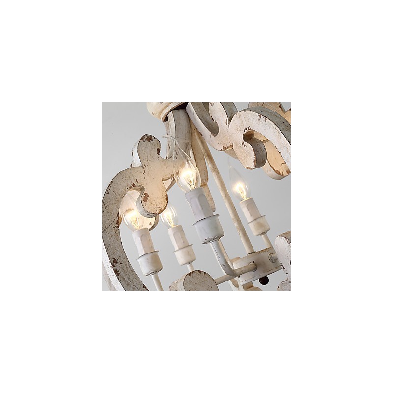 Pintura Vintage Recurso Mini Estilo Madeira Bambu Lustre Lâmpada Decorar Luminária Pendente