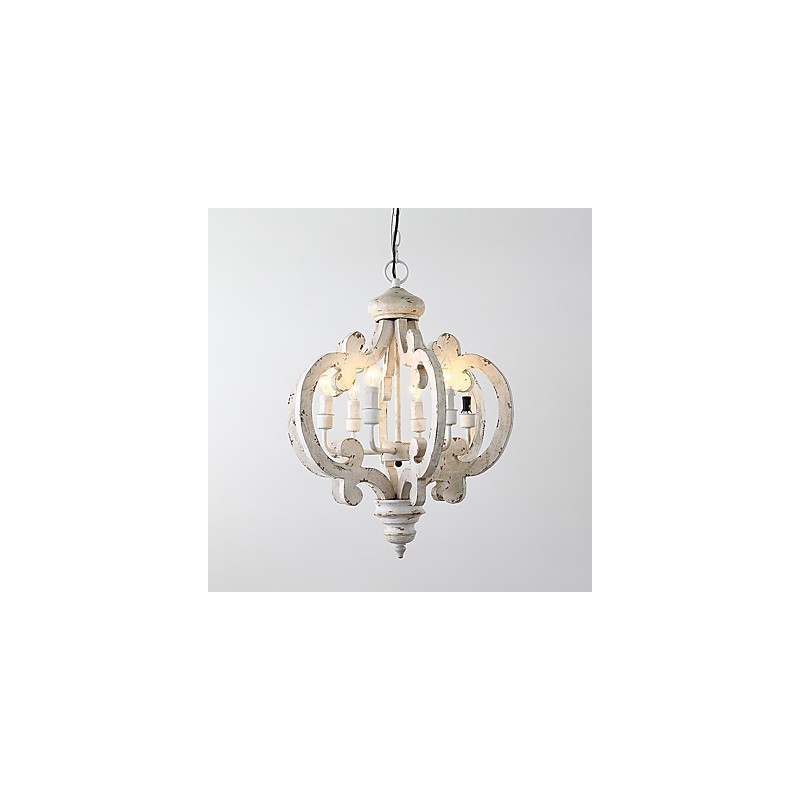 Pintura Vintage Recurso Mini Estilo Madeira Bambu Lustre Lâmpada Decorar Luminária Pendente