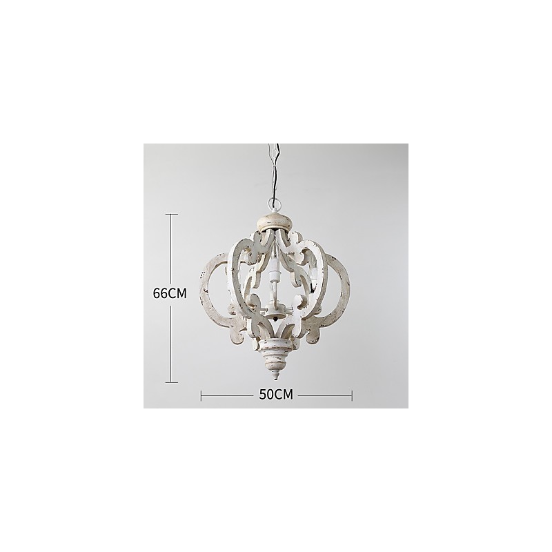 Pintura Vintage Recurso Mini Estilo Madeira Bambu Lustre Lâmpada Decorar Luminária Pendente