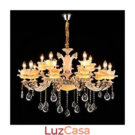 Luminária pendente de liga de zinco com recurso para cristal estilo mini metal interno lojas 15 lâmpadas Luminária pendente de liga de zinco com recurso para cristal estilo mini metal interno lojas 15 lâmpadas