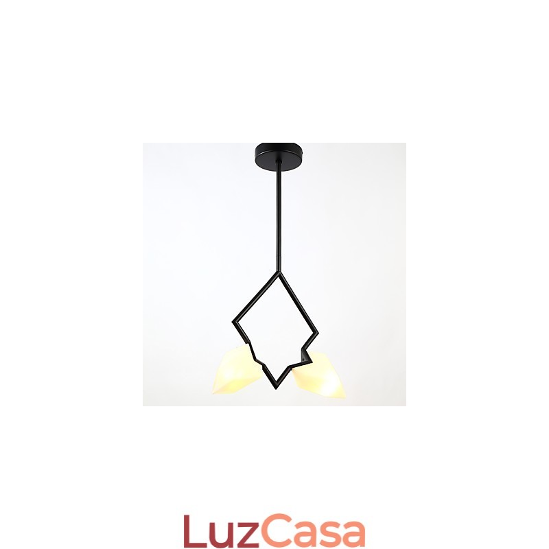 2 postes de luz modernos de metal com lustre de vidro pêssego, luminária pendente para decoração de cantina
