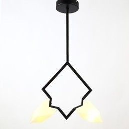 2 postes de luz modernos de metal com lustre de vidro pêssego, luminária pendente para decoração de cantina