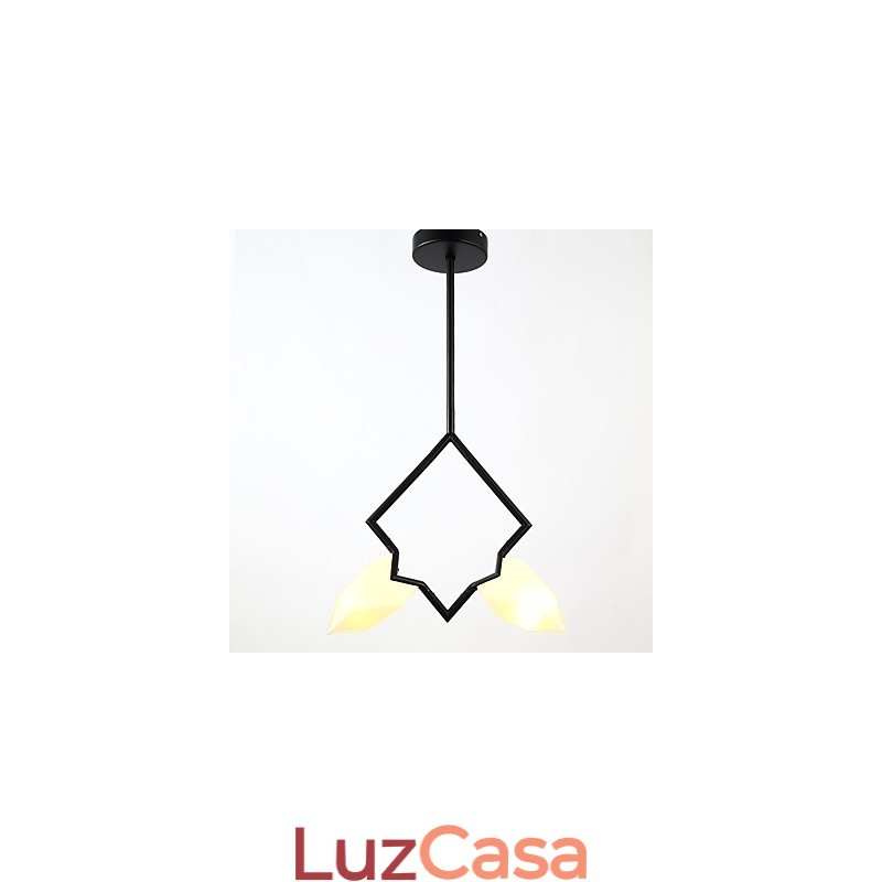 2 postes de luz modernos de metal com lustre de vidro pêssego, luminária pendente para decoração de cantina