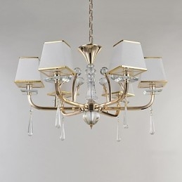 Lustre moderno contemporâneo galvanizado com recurso para metal cristal