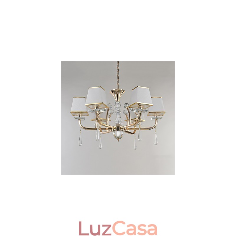 Lustre moderno contemporâneo galvanizado com recurso para metal cristal