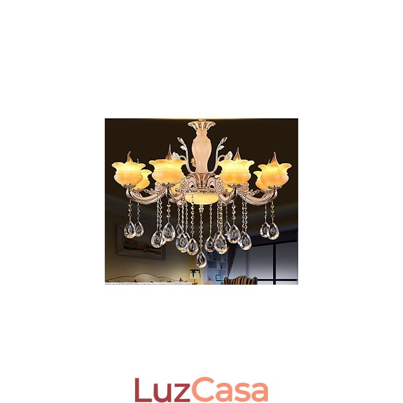 Luminária pendente de cristal jade