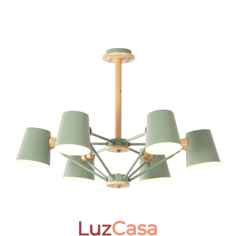Lustre de metal com pintura vintage em madeira de macaron multicolorido