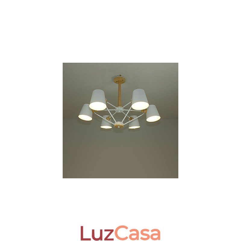 Lustre de metal com pintura vintage em madeira de macaron multicolorido