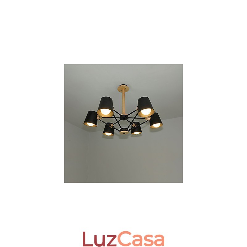 Lustre de metal com pintura vintage em madeira de macaron multicolorido