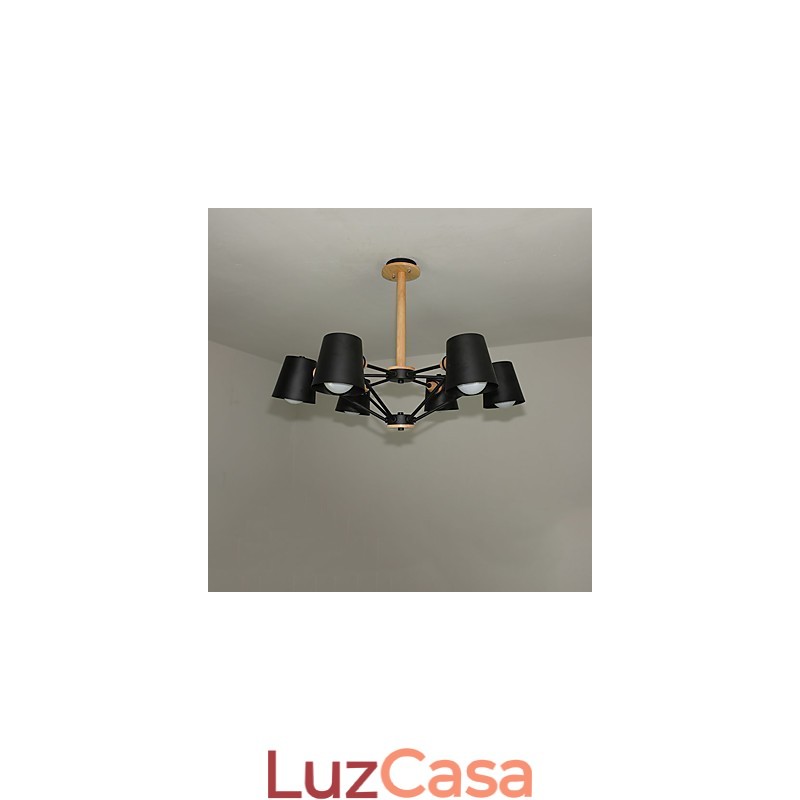 Lustre de metal com pintura vintage em madeira de macaron multicolorido