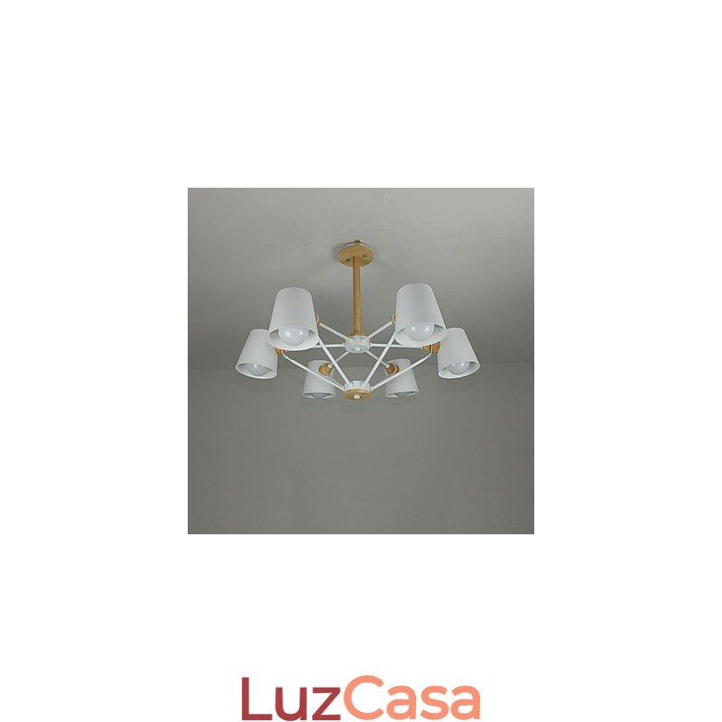 Lustre de metal com pintura vintage em madeira de macaron multicolorido