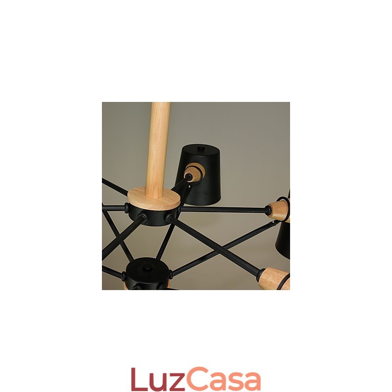 Lustre de metal com pintura vintage em madeira de macaron multicolorido