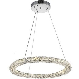 Luminária pendente de teto de cristal em anel moderno, lustre de cristal, luminárias de iluminação interna, luminárias reguláveis com controle remoto