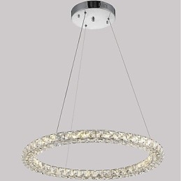 Luminária pendente de teto de cristal em anel moderno, lustre de cristal, luminárias de iluminação interna, luminárias reguláveis com controle remoto