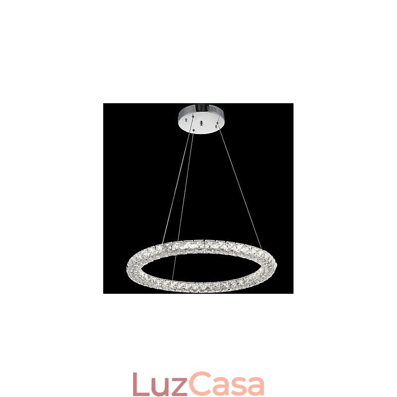 Luminária pendente de teto de cristal em anel moderno, lustre de cristal, luminárias de iluminação interna, luminárias reguláveis com controle remoto