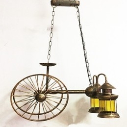 Lustre de metal rústico estilo chalé vintage retrô country globo pintura característica para designers de estilo mini