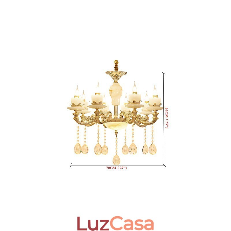 Lustre de cristal de liga de zinco estilo europeu para casa