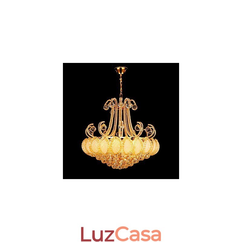 Lustre de luxo moderno com pingente de cristal, diâmetro de 50 cm, contém 8 lâmpadas