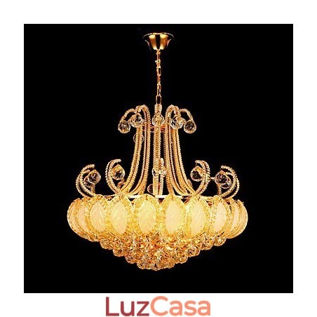 Lustre de luxo moderno com pingente de cristal, diâmetro de 50 cm, contém 8 lâmpadas Lustre de luxo moderno com pingente de cristal, diâmetro de 50 cm, contém 8 lâmpadas