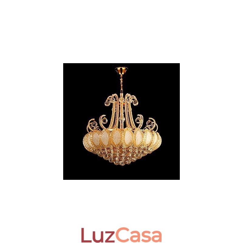 Lustre de luxo moderno com pingente de cristal, diâmetro de 50 cm, contém 8 lâmpadas