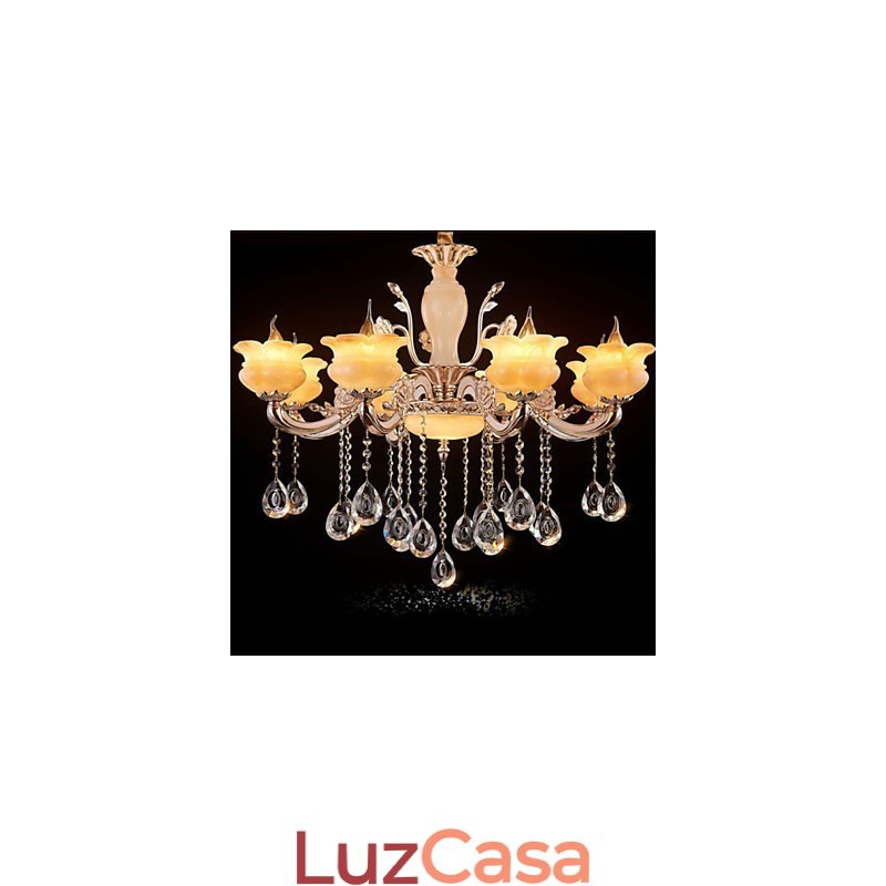Luminária pendente de cristal jade