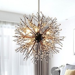 Lustre moderno de fogos de artifício, ferro forjado vintage com 8 luzes, lustre, ilha, iluminação pendente, luz de teto