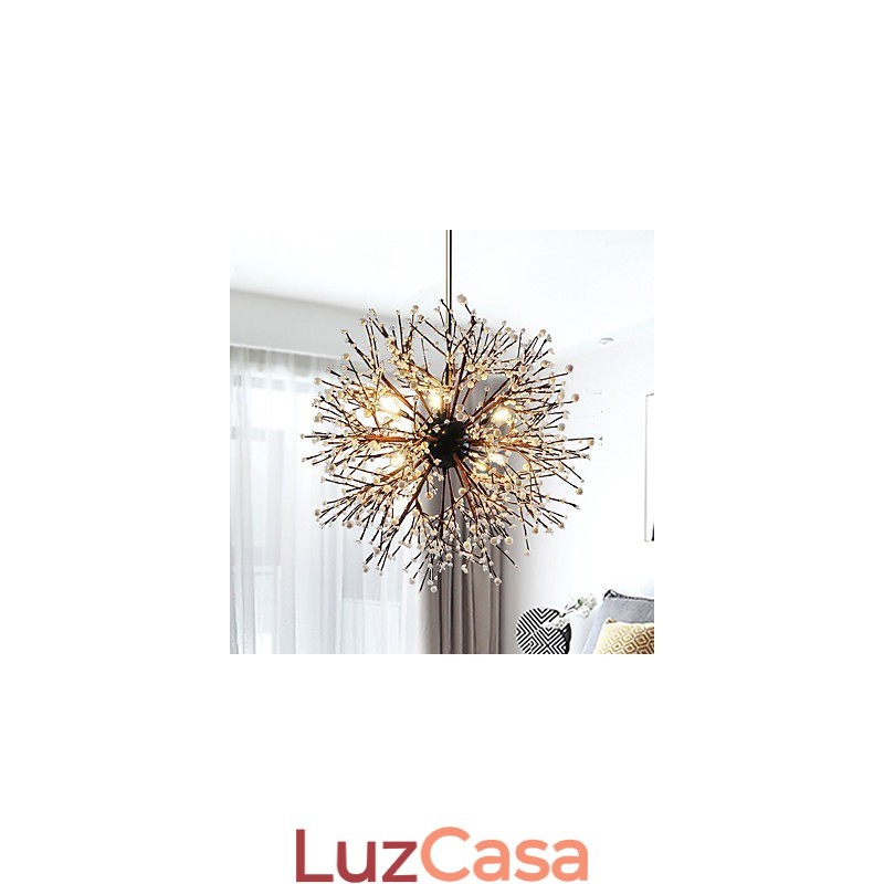 Lustre moderno de fogos de artifício, ferro forjado vintage com 8 luzes, lustre, ilha, iluminação pendente, luz de teto