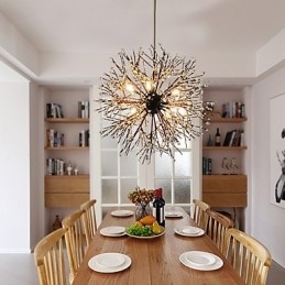 Lustre moderno de fogos de artifício, ferro forjado vintage com 8 luzes, lustre, ilha, iluminação pendente, luz de teto
