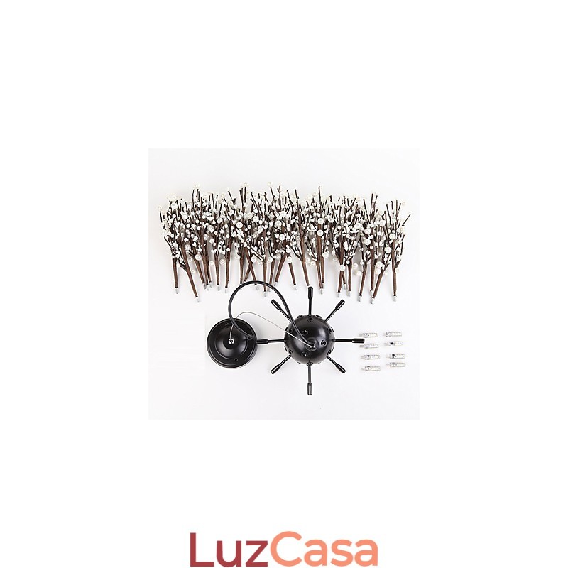 Lustre moderno de fogos de artifício, ferro forjado vintage com 8 luzes, lustre, ilha, iluminação pendente, luz de teto