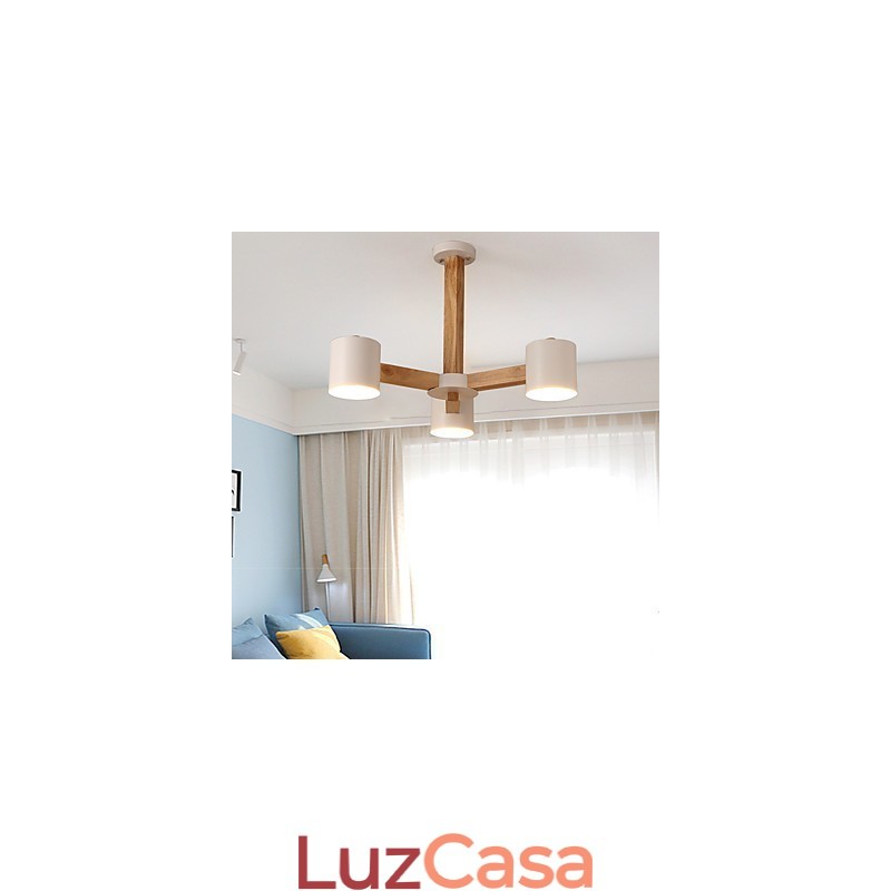 3 Luzes Lustre Moderno Contemporâneo Tradicional Clássico Vintage Country Madeira Característica para Madeira