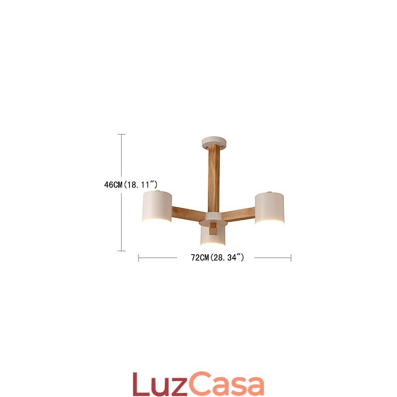 3 Luzes Lustre Moderno Contemporâneo Tradicional Clássico Vintage Country Madeira Característica para Madeira