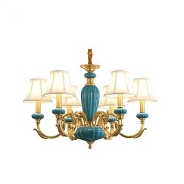 Lustre todo em cobre Lustre decorativo em jade