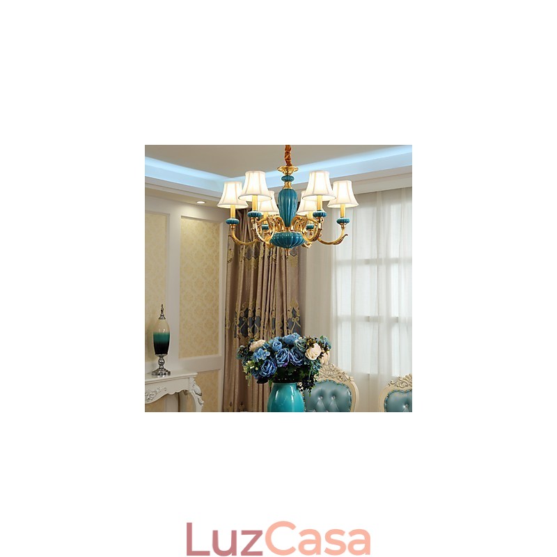 Lustre todo em cobre Lustre decorativo em jade