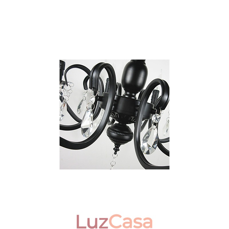 Lustre Simples Cristal Ferro Vela Luzes Decoração Lâmpadas Iluminação