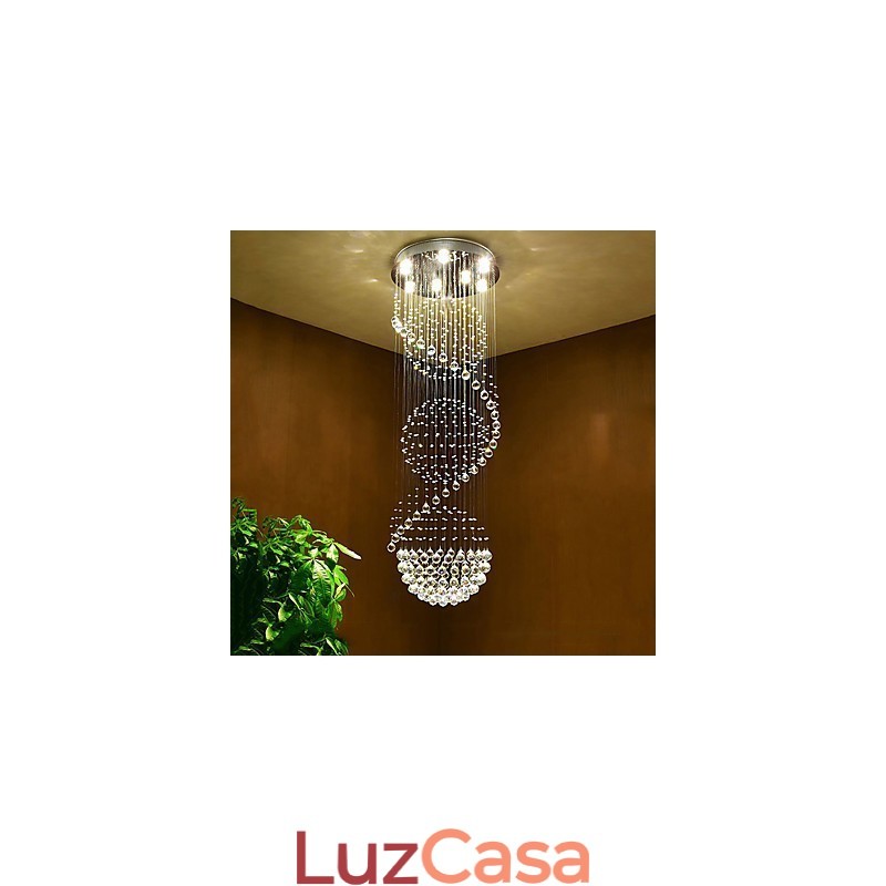 Lustre de teto de cristal, luminária pendente, luminárias suspensas para interiores, para escadas