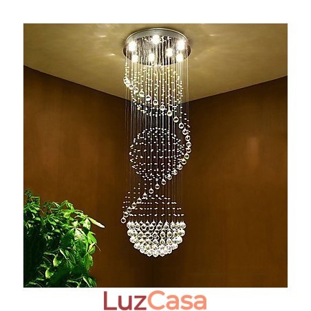 Lustre de teto de cristal, luminária pendente, luminárias suspensas para interiores, para escadas Lustre de teto de cristal, luminária pendente, luminárias suspensas para interiores, para escadas