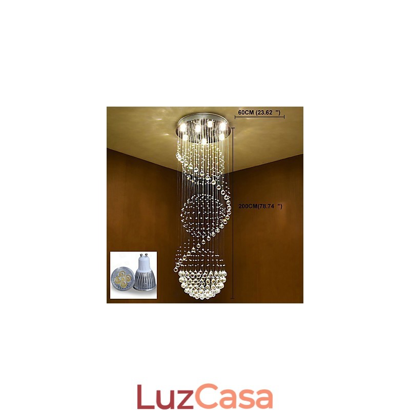 Lustre de teto de cristal, luminária pendente, luminárias suspensas para interiores, para escadas