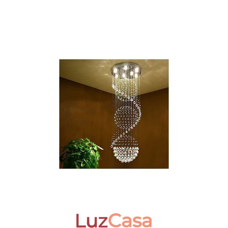 Lustre de teto de cristal, luminária pendente, luminárias suspensas para interiores, para escadas