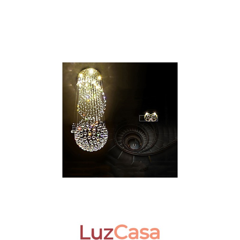 Lustre de teto de cristal, luminária pendente, luminárias suspensas para interiores, para escadas
