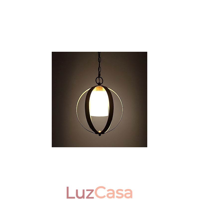 Loft Metal Amercian Estilo Industrial Pintura Cor com Vidro Lustre Europeu Lâmpada Pendente Decorativa Interna