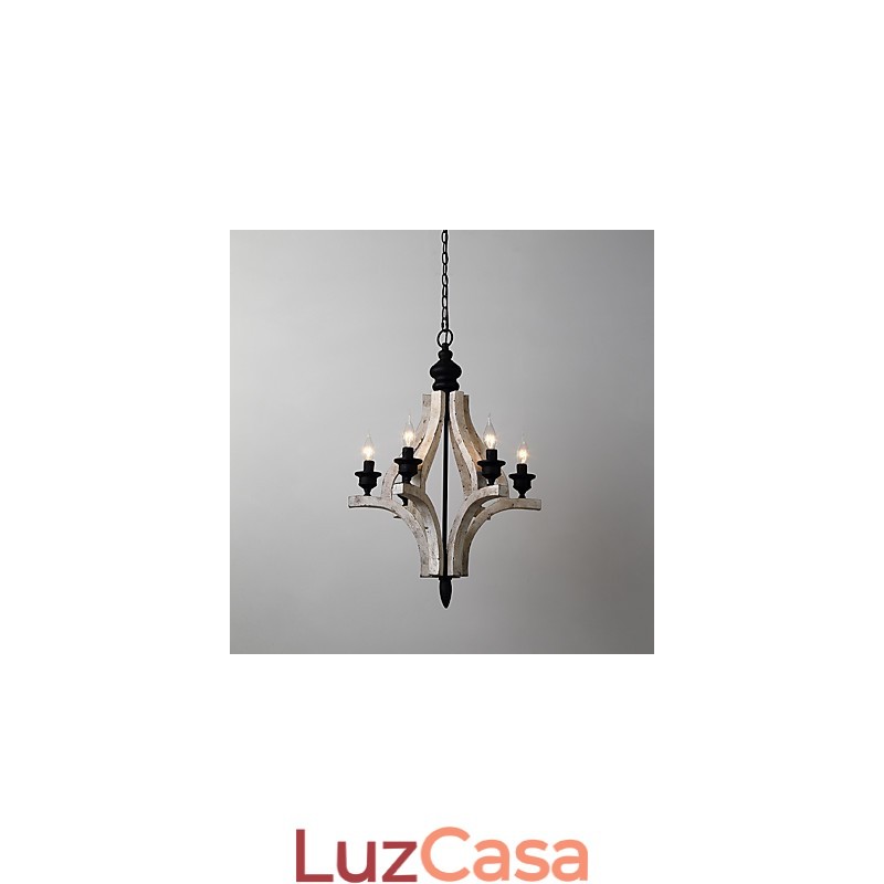 Pintura Vintage Recurso Mini Estilo Madeira Bambu Lustre Lâmpada Decorar Luminária Pendente