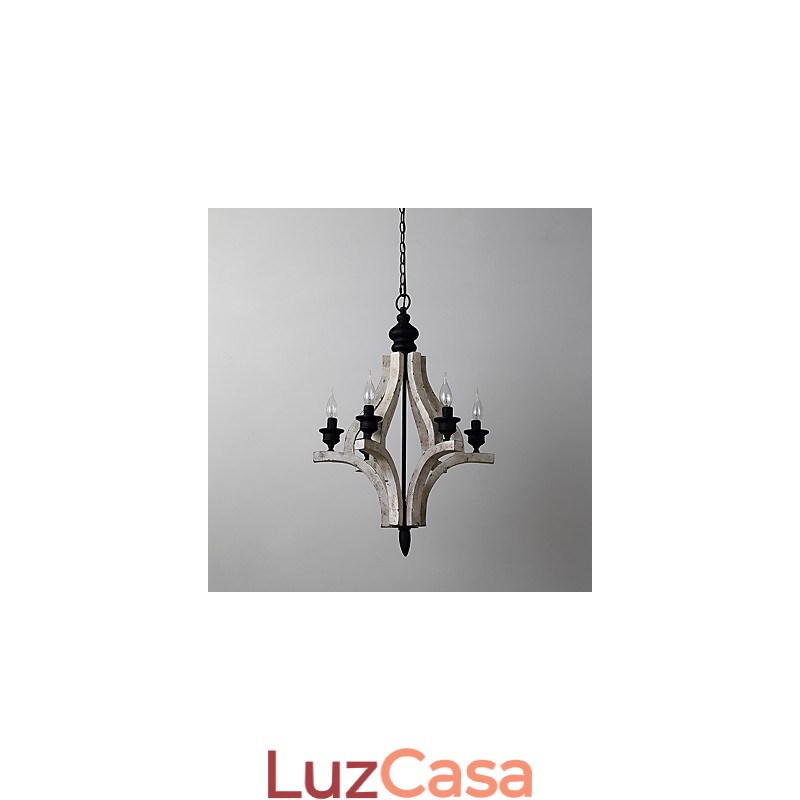 Pintura Vintage Recurso Mini Estilo Madeira Bambu Lustre Lâmpada Decorar Luminária Pendente