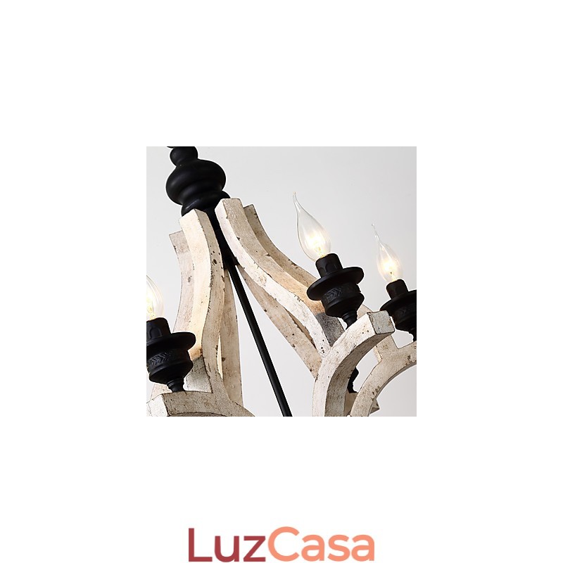 Pintura Vintage Recurso Mini Estilo Madeira Bambu Lustre Lâmpada Decorar Luminária Pendente