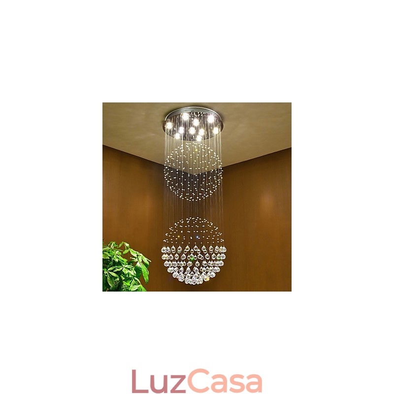 Luminária pendente de teto de cristal, lustre interno, luminárias suspensas para iluminação doméstica