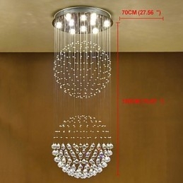 Luminária pendente de teto de cristal, lustre interno, luminárias suspensas para iluminação doméstica