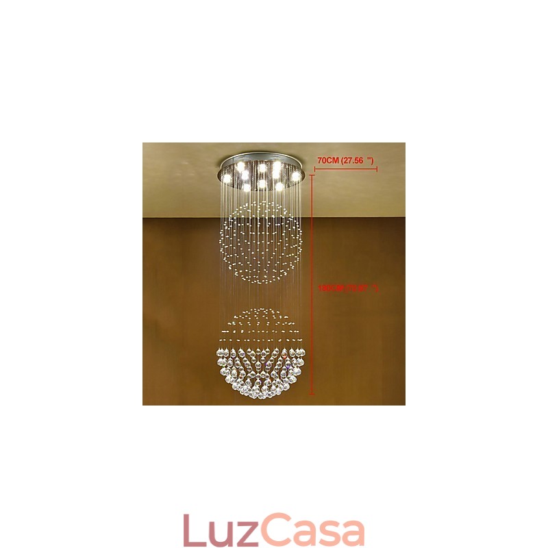 Luminária pendente de teto de cristal, lustre interno, luminárias suspensas para iluminação doméstica