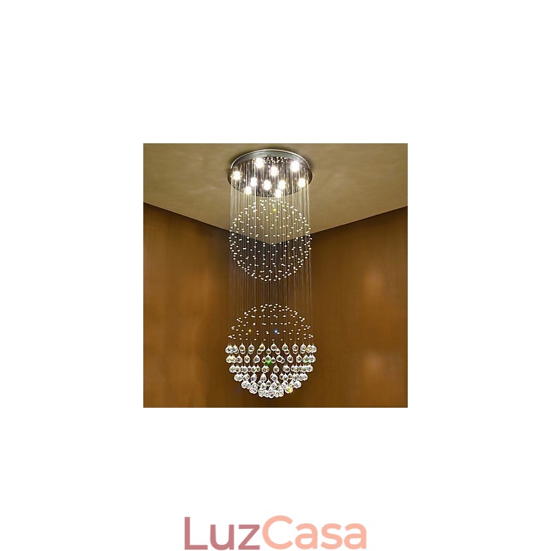 Luminária pendente de teto de cristal, lustre interno, luminárias suspensas para iluminação doméstica