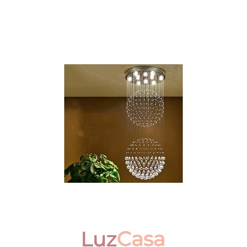 Luminária pendente de teto de cristal, lustre interno, luminárias suspensas para iluminação doméstica